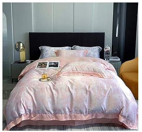 Set di trapunte Set da Letto da Letto da Letto Regina Set di Tessili a casa a Quattro Pezzi Foglio di Letti Estivi Set Morbido per Letti Completi (g, Letto da 1,5/1,8 m)
