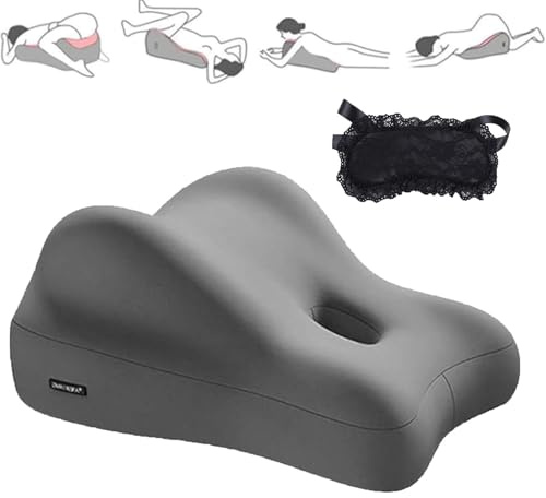 Bumpy Cuddles Pillow, 2025 New Butt Cushion for Couples Pillow, Low Profile Wedge Pillow with Memory Foam, Waist & Neck Support, Multi-Position Comfort (Grey)