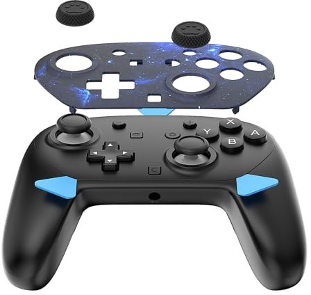 EJGAME Replacement Faceplate for Switch 2 Pro Controller,Soft Touch DIY Replacement Shell Case for Nintendo Switch 2 Pro Controller with 2 Thumb Grip (Dark Blue)