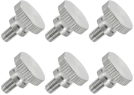 QUARKZMAN 6 Stück 304 Edelstahl Rändelschrauben M5 x 8mm, Flache Rändelschraube mit Vollgewinde, Rändelkopf Handschrauben Set für Industrie Haushalt Mechanische Teile Elektronische Geräte