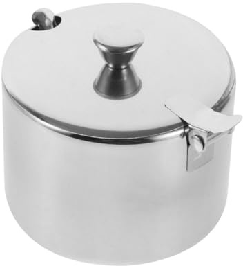 Anneome Contenitore per Zucchero in Acciaio Inox 95 CM con Coperchio e Cucchiaio Ciotola Multiuso per Condimenti Sale e Spezie Zuccheriera Portatile per Casa e Pranzi All’Aperto