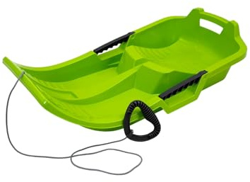 KHW Minibob | Grün | Bob Schlitten aus Kunststoff | robust & frostbeständig | leicht & wendig | mit Brems- & Lenkfunktion | Made in Germany | TÜV-geprüft | 80×40×20 cm
