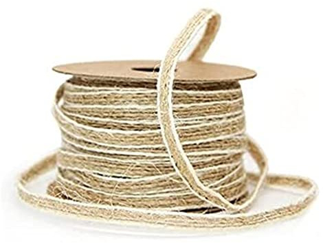 LCUVIMPEX Cordel de Yute Natural, Cuerda de cáñamo Trenzada Yute y arpillera, Rollo 10 m x 0,5 cm, Ideal for Manualidades, envoltorios Regalos decoración