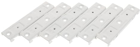 MAGICLULU Connecteurs Double Rail Incurvés Acier Inoxydable Lot de 6 Blancs, Supports Fixation Supérieurs pour Rails Rideaux Plafond, Installation Simplifiée pour Séparation de Pièce