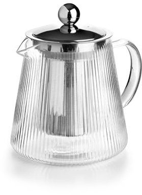 IBILI - Tetera De Cristal con filtro Elegant, 1200 ml, Borosilicato