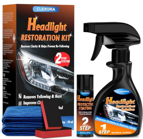 Headlight Restoration Kit, Complete DIY Car Headlight Cleaner & Polish