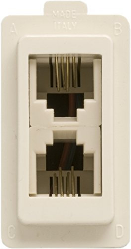 FEB 2085 Presa Telefonica 2 Plug RJ11, Avorio