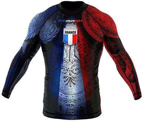 SMMASH Rashguard Homme à Manches Longues, Tee Shirt pour Hommes, T-Shirt de Sport Boxe MMA Kickboxing Krav Maga, Matériau Antibactérien, Produit dans l'Union Européenne