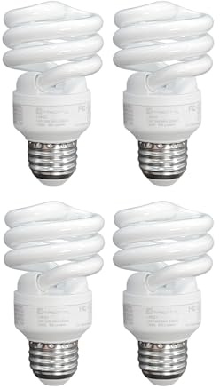 Xtricity Compact Fluorescent Light Bulbs T2 Spiral, E26 Base, 13W (60W Equivalent), 4100k Cool White, 900 Lumens, CFL, 120V - UL Listed, (4 Pack)