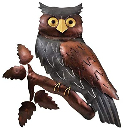 Klp Wanddeko Eule Vogel Ziervogel Metall Deko Bild Tier Figur Wandschmuck Hänger