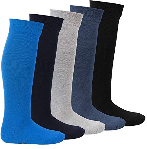 Footstar EVERYDAY! 5 Paar Kinder Kniestrümpfe Lange Socken für Mädchen & Jungen Basic Kindersocken kniehoch