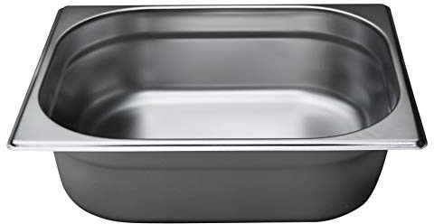 Gastro-Bedarf-Gutheil Gastronormbehälter GN Behälter 1/2 100 mm Tief stapelbar Edelstahl Geeignet für Chafing Dish, Bain Marie, Saladette