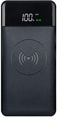 MYYING ELE Qi Charger Wireless Power Bank 10000mAh Fast Charging External Battery Pack with LED Display and 3 Output & Dual Input Compatible with Qi Enabled Smartphones Devices, Black