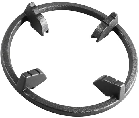 MCAMPAS Cast Iron Wok Support Ring Universal Non-Slip Carbon Steel Wok Pan for Kitchen Samsung, GE, Frigidaire, Whirlpool, KitchenAid Etc Gas Stove Burner Ring 9.37 Inch