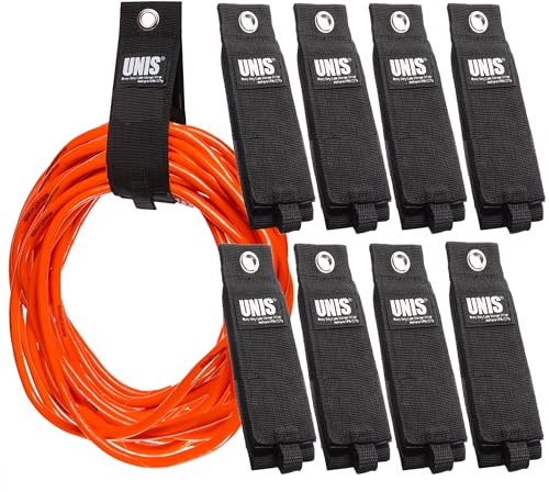 8 Pack Heavy Duty Large 13-inch Extension Cord Storage Extendable Cable Ties Strap Loop Hanger Organizer for Cable, Hose, Power Cord, and Rope