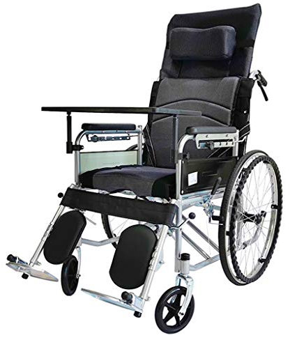 QMZDXH Toilettenstuhl mit Rollen, Klappbarer Rollstuhl Rollator Toilettenstühle Toilettensitz für Ältere und Behinderte WC Sitz Abnehmbare Fußstützen Feststellbremse
