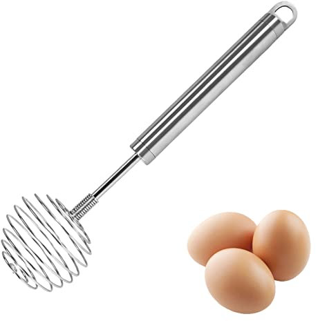 DZAY Fouets de Cuisine à Ressort Spirale, Batteur à Oeufs Manuel avec Poignée en Acier INOX, Fouet Patisserie Ballon Fouet Mousseur à Oeufs pour Mélanger Oeuf Crème Battre Ustensiles de Cuisine