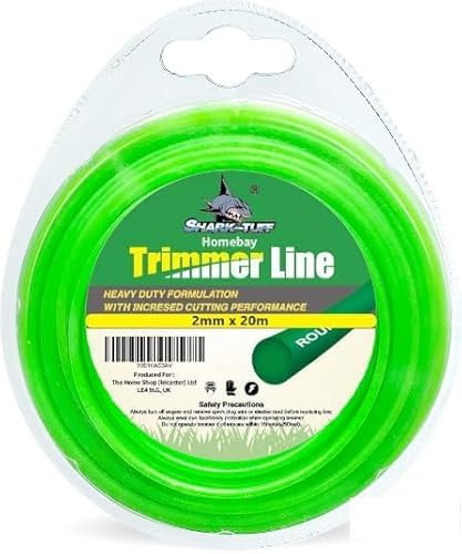 Shark-Tuff® 20M Universal Strimmer Wire Heavy Duty | 1.2mm 1.6mm 2mm Strimmer Cord | Grass Trimmer Strimmer Line | Suitable for All String Trimmer Models
