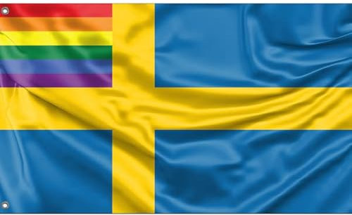 Bandiera Svezia LGBTQ+ | Stampa unica | Made in EU (90 x 150 cm)