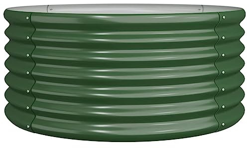 vidaXL Garden Planter Galvanised Steel 80x80x36 cm Green