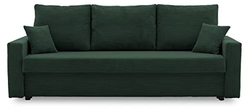 Couch Aikido I 223x90 - mit schlaffunktion - Farben zur Auswahl - modernen Couch - mit Bettkasten - Moderner Cordstoff - Stoff POSO (POSO 014)