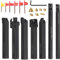 7 PCS Outil Tour a Metaux 12mm, Tige Tour Set avec Outil Tournage Inserts en Carbure avec T8 clé pour Tour Outils Support D'outil