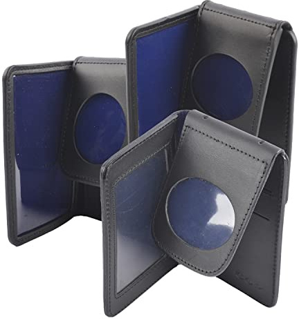 COP® Dienstausweismäppchen, Leder, schwarz (Version 2: Scheckkartenformat, rundes Fenster)