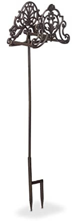 Relaxdays Support pour Votre Tuyau d’arrosage, Non Fixe, Design Antique, Fonte de Fer, Piquet, HLP 100x27x16 cm, Marron