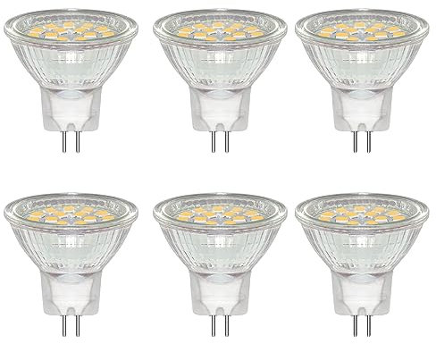 Caldarax 6 Pezzi Lampadine LED 3W MR11 GU4 12V 24V Spot, 35 * 35mm, Luce Naturale 4000K, Equivalenti a 30W Lampada Alogena, 300LM, Fascio 120°, con Vetro Protettivo Trasparente, Non Dimmerabile