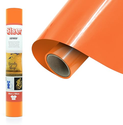 Siser® EasyWeed® Fluo arancio, 30cm x 1mt, vinile termotrasferibile termoadesivo per personalizzare i tessuti, hobby creativi, certificato VeganOk e Oeko-Tex standard 100 classe I.