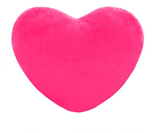 Plüsch Herzkissen Kuscheliges Niedliches Flauschig Für Hochzeit Dekoration Liebhaber Kinder Fest Geschenk Sofa Autos Kinderzimmer (01-Hot Pink, 30 cm)