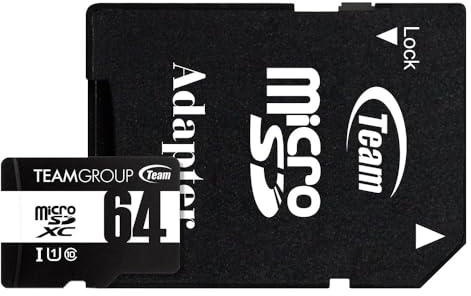 Team Team Micro SDXC [64GB] TUSDX64GCL10U03 Smartphone Tablet Read: 100MB/s Write: 20MB/s with SD Adapter (n Post Mailing) Micro SDxc Card