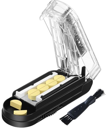 Pill Cutter for Multiple Pills at a Time, Pill Cutter Splitter for Small and Tiny Pills, Pill Cutter for Small or Large Pills, Pill Splitter with Hidden Sharp Stainless Steel Blade (Black)
