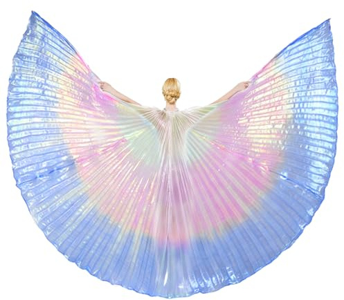 Baisdan Engel Isis Flügel (Flügel + Stock + Tragetasche) Ägyptischer Bauchtanz Karnevalskostüme Schmetterlingsflügel Regenbogen