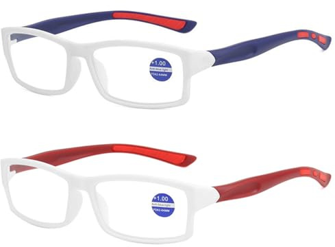 Lanomi Gafas de lectura con filtro de luz azul para hombre y mujer, flexibles, ligeras, ayuda para leer, rectangular, plástico, ayuda visual con intensidad visual