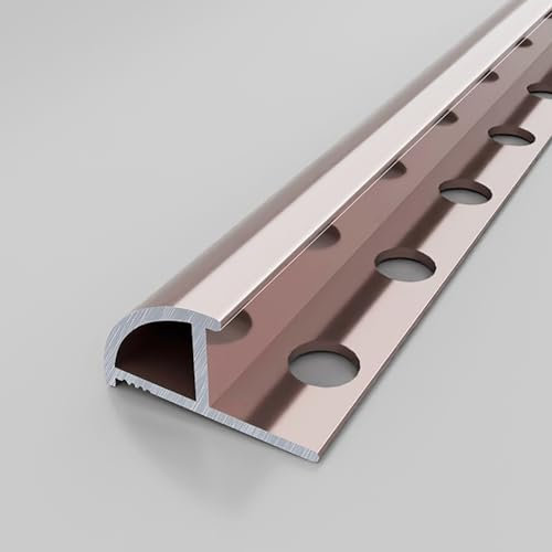 Raouoae Profilé D'angle En Aluminium Pour Carrelage - Profilé De Finition Pour Carrelage En Céramique, Bandes D'extrémité Pour Sols Et Murs, 125CM, 2 Pièces, Idéal Pour Le Bord Des Carreaux, Profilé D