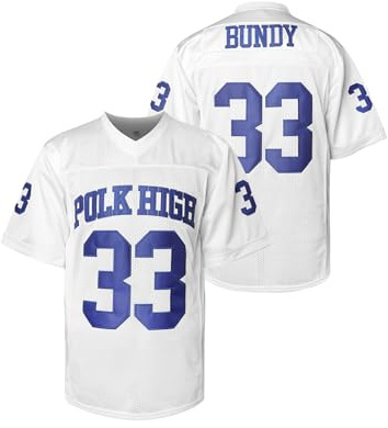 Al Bundy 33 Polk High Maillot de football pour homme S-XXXL Bleu, blanc, Taille M
