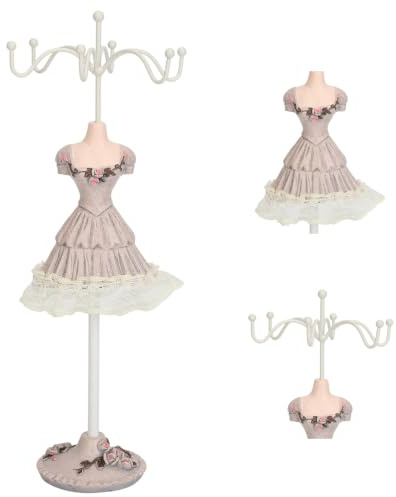 Tissting Schmuckständer Modell Prinzessin Kleid Ohrring Halskette Ring Displays Ständer Schaufensterpuppen Schmuck Hängende Halter für Mädchen Frauen (Typ 3)