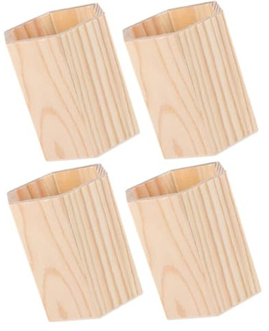 ABOOFAN 4stücke Holz Stifthalter Unfertiger Pen Container Für Schreibtisch Malbarer Organizer Für Stifte Pinsel Und Bürobedarf Für Zuhause Und Büro