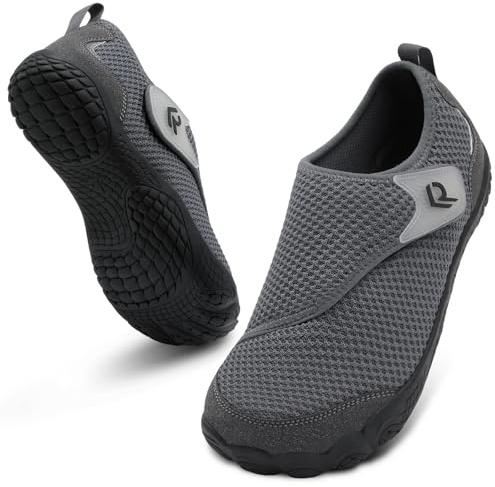 relxfeet Diabetic Shoes for Women Men Adjustable Wide Toe Box Barefoot Zero Drop Lightweight Comfortable Walking Shoes for Edema Swollen Feet (Dark Gray, 41)