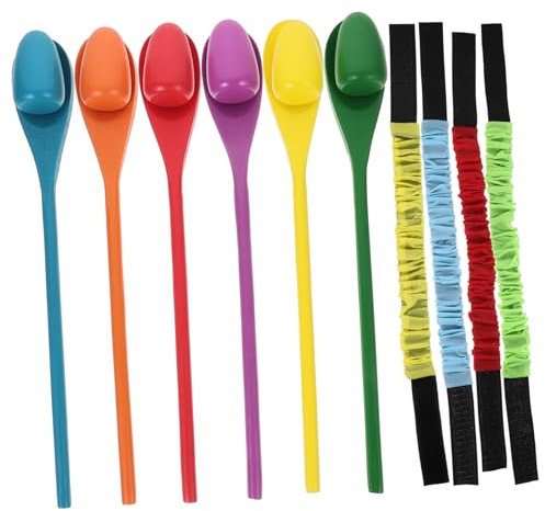 UPKOCH Egg and Spoon Relay Race Game Sensory Integration Tool Training Tool Outdoor Playing Egg Relay Game Bouncy Spoon Race Team Toys Sensory Training for Boys and Girls and Adults