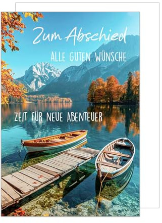 Edition Seidel Premium XXL Maxi Glückwunschkarte zum Abschied mit Umschlag Format DIN A4. Abschiedskarte Ruhestand Karte Mann Frau Kollege Kollegin See Landschaft (A4-AS135)