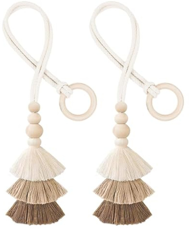Nastri Per Tendaggi,Legacci Morbidi per Tende a Pannello | Set di Due Eleganti Fissaggi per Tende da Finestra Adatti alla Camera da Letto Regolabili