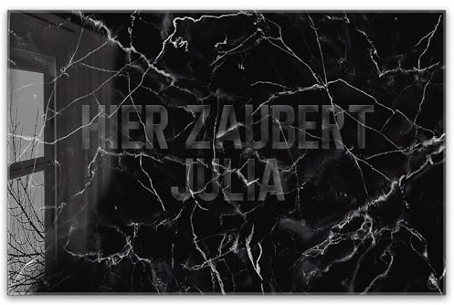 ®timalo Herdabdeckplatte personalisiert mit Namen | 80 x 52 cm Marmor schwarz | einteilig | 4mm ESG-Glas Ceranfeldabdeckung, Glasplatte, Schneidebrett, Abdeckplatte