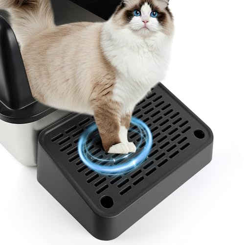Bartuke Rampa per lettiere per gatto, gradini per gatti rialzati, pedale per filtri per lettiere per gattini anziani, lettiera automatica per gatti autopulente (Nero)