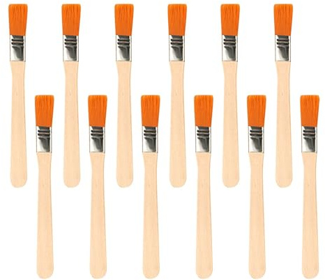12 PCS Small Paint Brush, Small Touch Up Paint Brush, 0.47 Inch Width Soft Bristle with Wood Handle Trim Painting Brush Tool,Edge Paintings Brush Tool for Wall Fences Furniture Door Acrylic Paintings