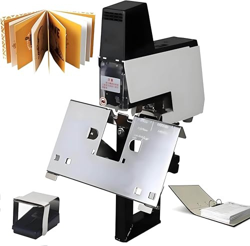 YLANMEI Grapadora eléctrica de Silla con Pedal, Regulable para 2-30 Hojas, 100 mm de Profundidad, 9 Niveles de Intensidad, para tareas de Oficina y encuadernación