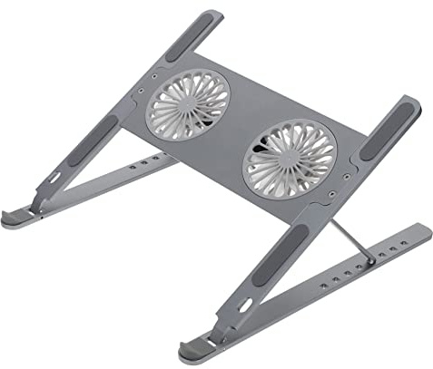 Hemobllo Supporto Raffreddamento Laptop Alluminio con Silenziosa e Doppia Dissipazione Base Ventilata per Notebook e Tablet Protezione Ergonomica per e Schiena