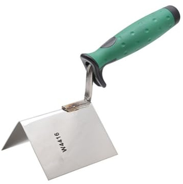 Hasaller Drywall Corner Plastering Tool Corner Trowel Set Professional Stainless Steel Inner and Outer Corner Trowel Lining Plastering Trowel Angled Hand Tool for Home and Industrial(Outside 1PC)