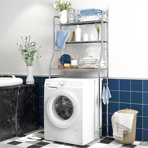 3-Tier Etagere for Washer, Over Toilet Storage Shelf, Laundry Room, Bathroom & Kitchen Space-Saving Furniture, Versatile Rack for Balcony and Laundry Room
